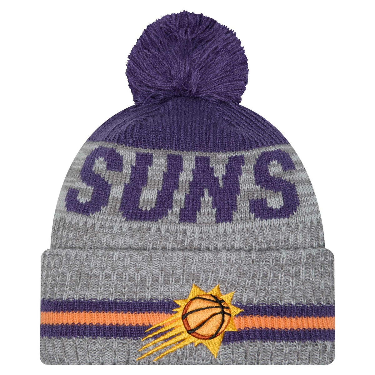 Phoenix Suns Sport Night Runner Cuffed Knit Hat with Pom Gray - New Era