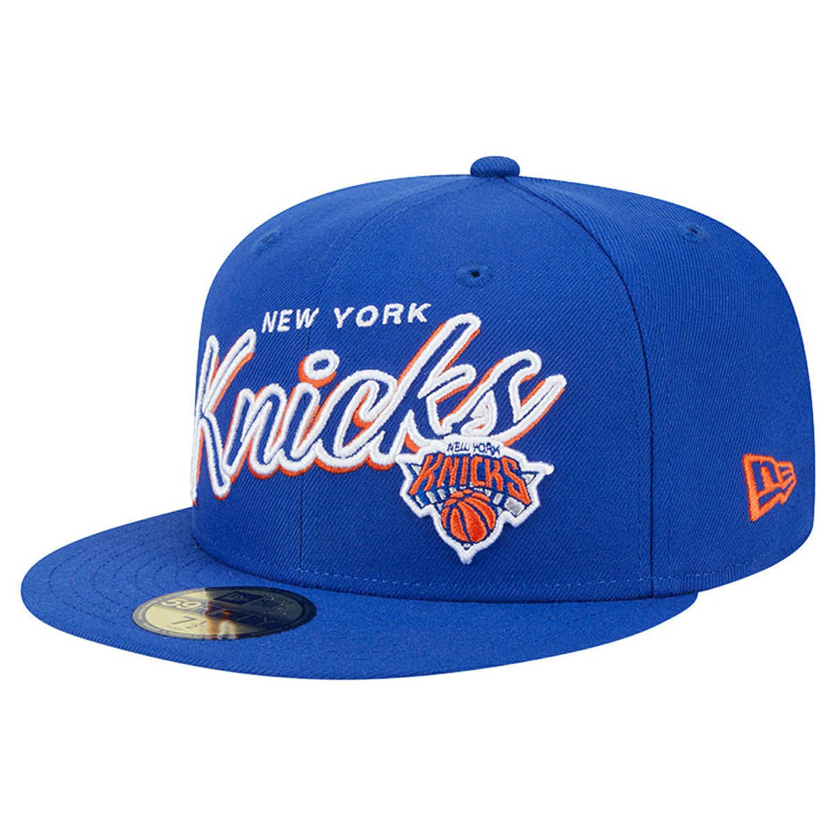 New York Knicks Sport Night Script Sided 59FIFTY Fitted Hat Blue - New Era