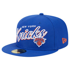 New York Knicks Sport Night Script Sided 59FIFTY Fitted Hat Blue - New Era