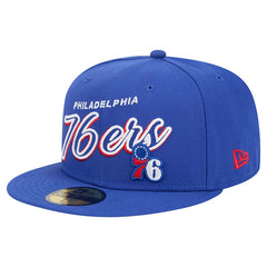 Philadelphia 76ers Sport Night Script Sided 59FIFTY Fitted Hat Royal - New Era