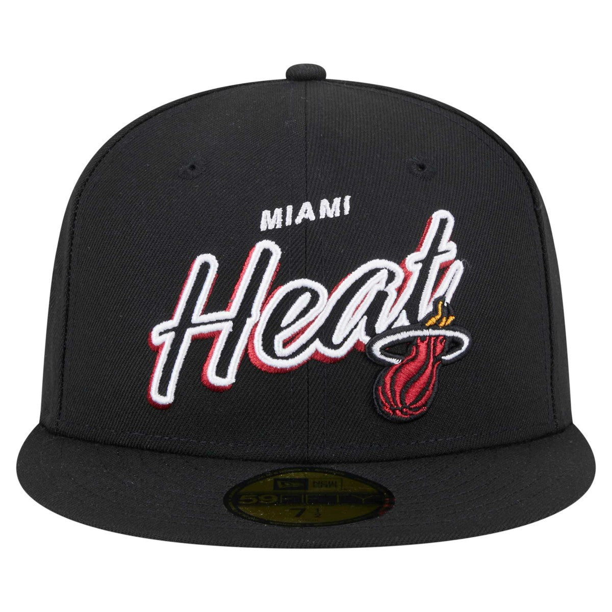 Miami Heat Sport Night Script Sided 59FIFTY Fitted Hat Black - New Era