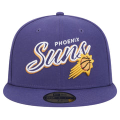 Phoenix Suns Sport Night Script Sided 59FIFTY Fitted Hat Purple - New Era