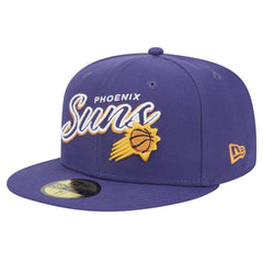 Phoenix Suns Sport Night Script Sided 59FIFTY Fitted Hat Purple - New Era