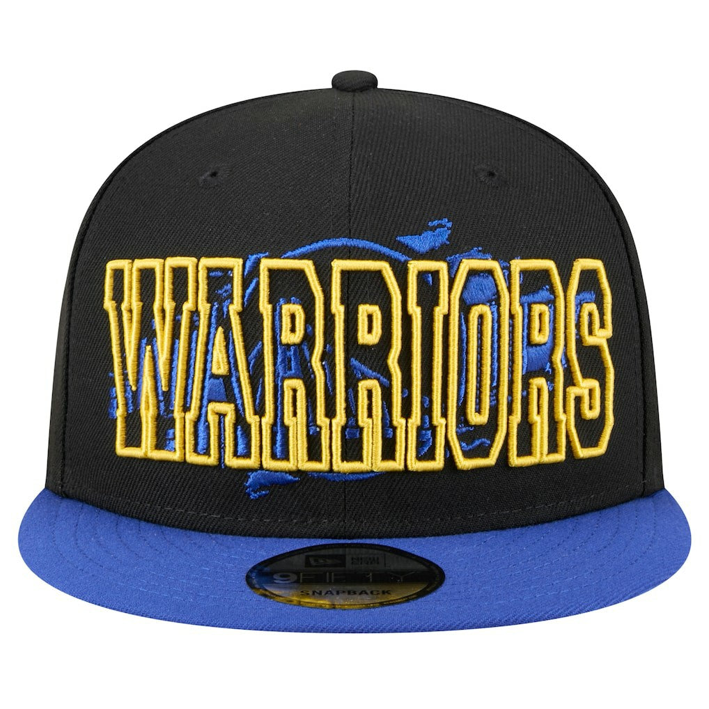 Golden State Warriors Sport Night Splatter 2-Tone 9FIFTY Snapback Hat Black/Royal - New Era