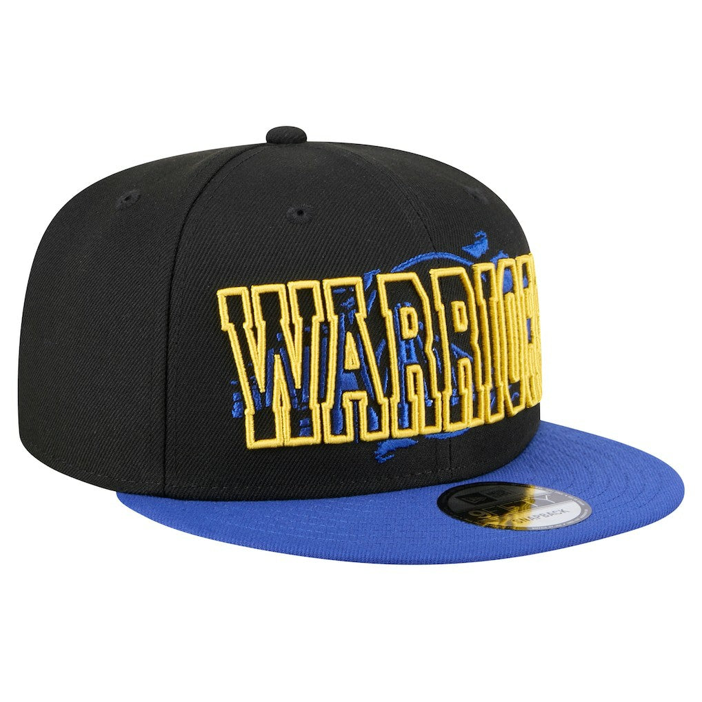 Golden State Warriors Sport Night Splatter 2-Tone 9FIFTY Snapback Hat Black/Royal - New Era