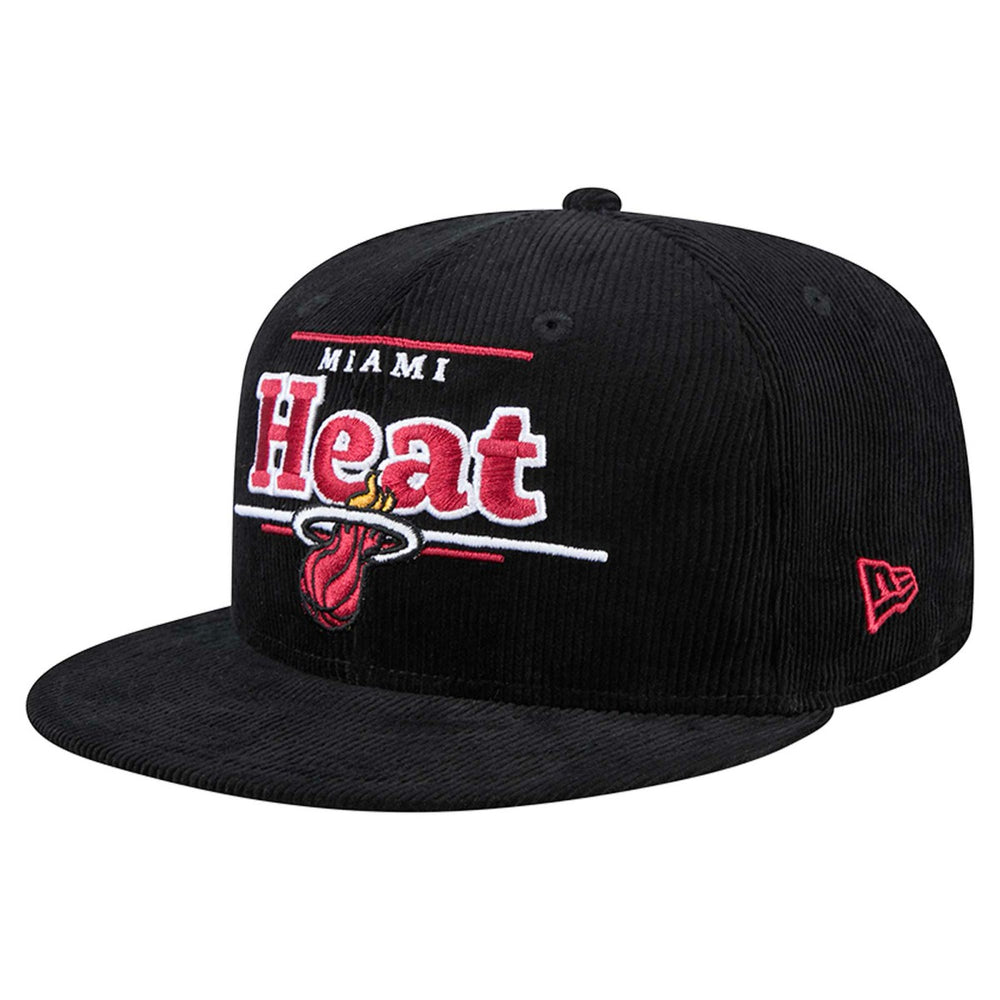 Miami Heat Throwback Display Corduroy 9FIFTY Snapback Hat Black - New Era