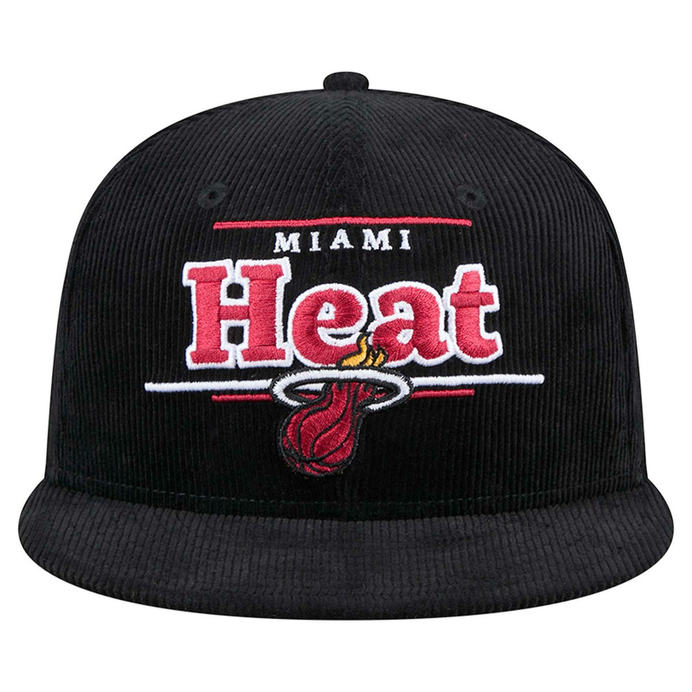 Miami Heat Throwback Display Corduroy 9FIFTY Snapback Hat Black - New Era