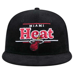 Miami Heat Throwback Display Corduroy 9FIFTY Snapback Hat Black - New Era