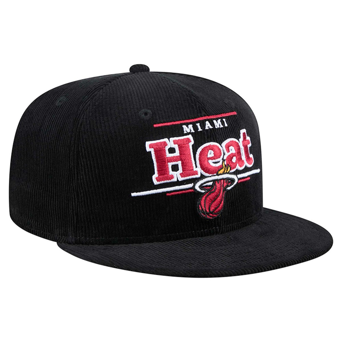 Miami Heat Throwback Display Corduroy 9FIFTY Snapback Hat Black - New Era