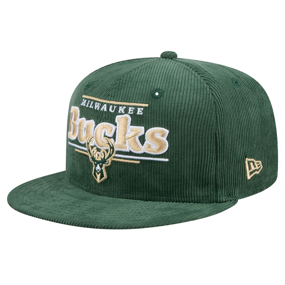 Milwaukee Bucks Throwback Display Corduroy 9FIFTY Snapback Hat Hunter Green - New Era outlet