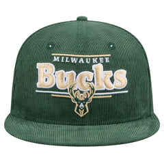 Milwaukee Bucks Throwback Display Corduroy 9FIFTY Snapback Hat Hunter Green - New Era outlet