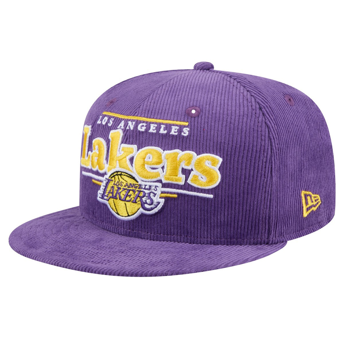 Los Angeles Lakers Throwback Display Corduroy 9FIFTY Snapback Hat Purple - New Era