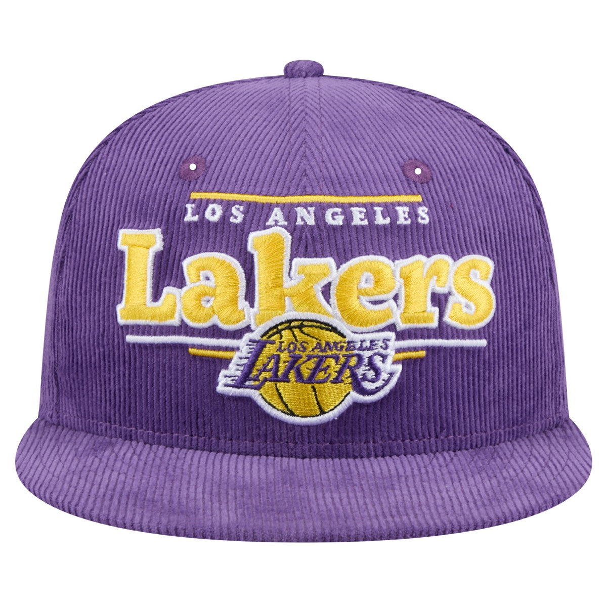 Los Angeles Lakers Throwback Display Corduroy 9FIFTY Snapback Hat Purple - New Era