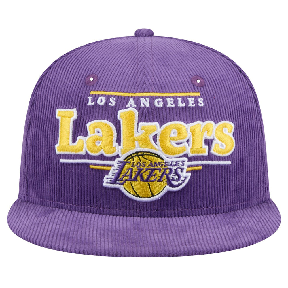 Los Angeles Lakers Throwback Display Corduroy 9FIFTY Snapback Hat Purple - New Era