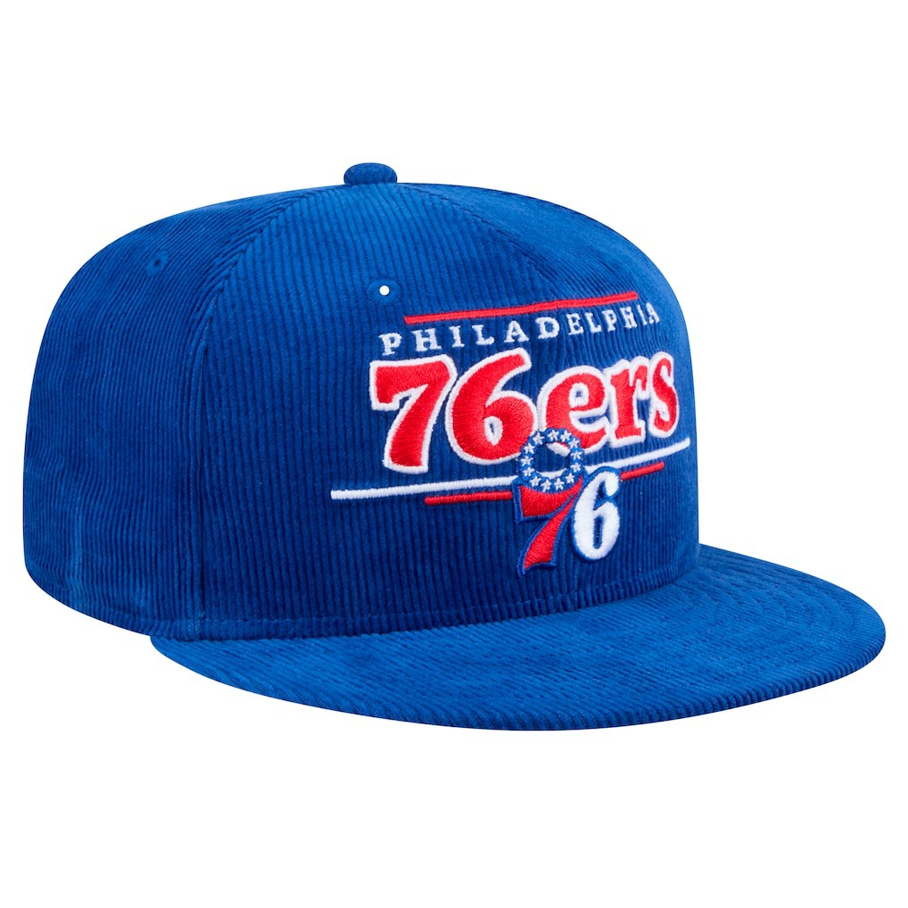 Philadelphia 76ers Throwback Display Corduroy 9FIFTY Snapback Hat Royal - New Era
