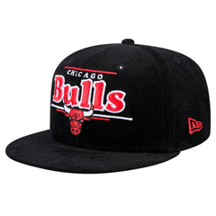 Chicago Bulls Throwback Display Corduroy 9FIFTY Snapback Hat Black - New Era