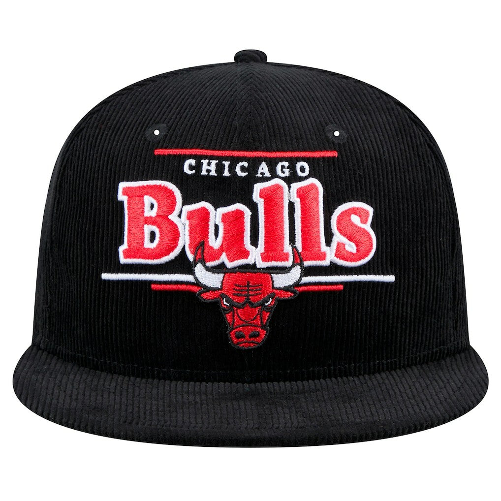 Chicago Bulls Throwback Display Corduroy 9FIFTY Snapback Hat Black - New Era