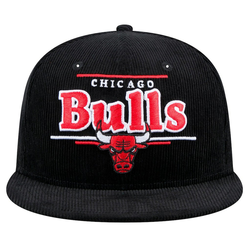 Chicago Bulls Throwback Display Corduroy 9FIFTY Snapback Hat Black - New Era