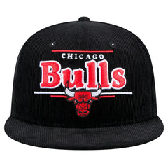 Chicago Bulls Throwback Display Corduroy 9FIFTY Snapback Hat Black - New Era