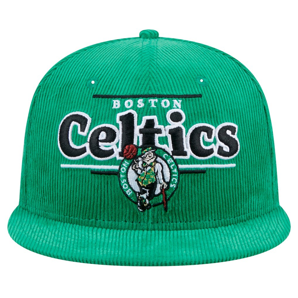 Boston Celtics Throwback Display Corduroy 9FIFTY Snapback Hat Kelly Green - New Era