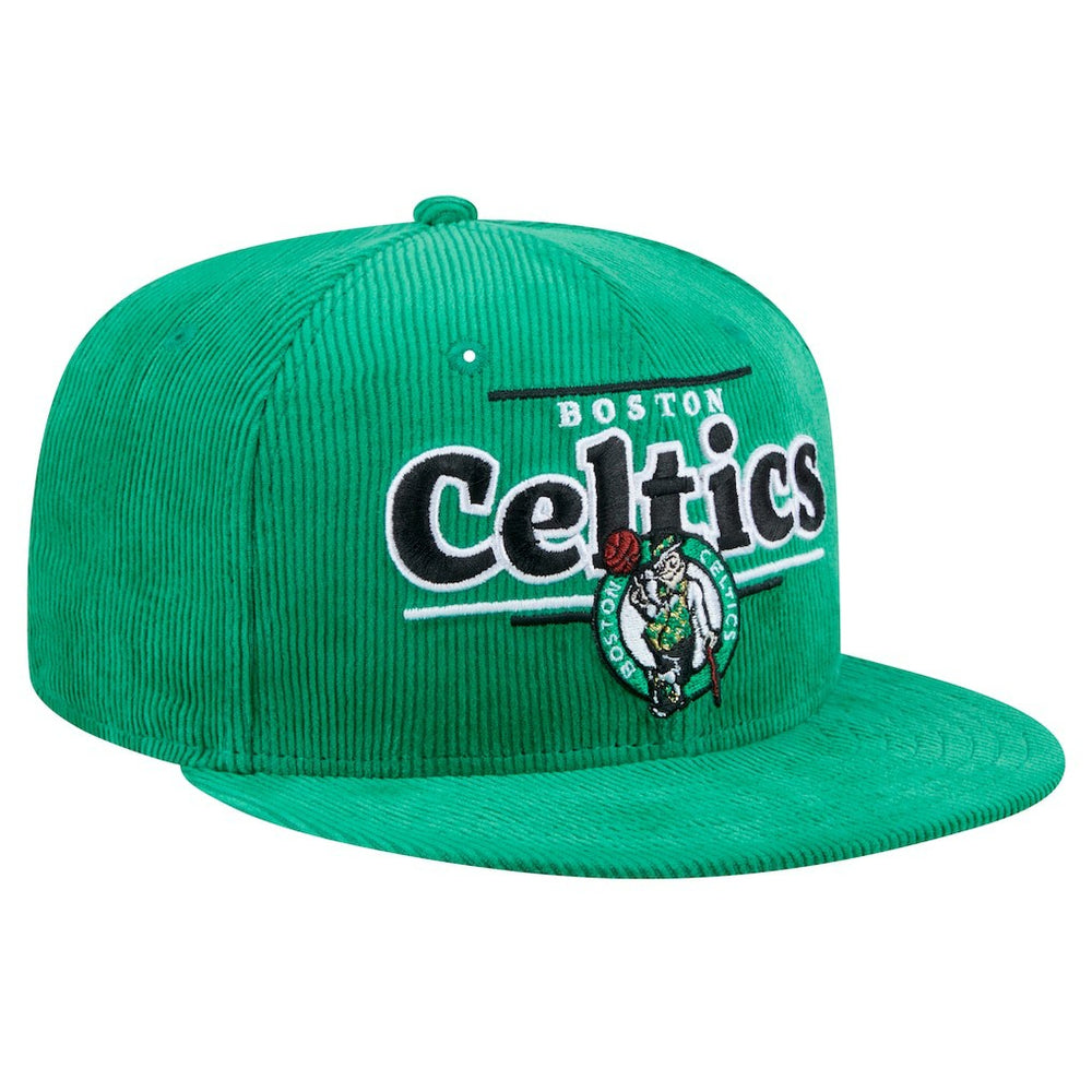Boston Celtics Throwback Display Corduroy 9FIFTY Snapback Hat Kelly Green - New Era
