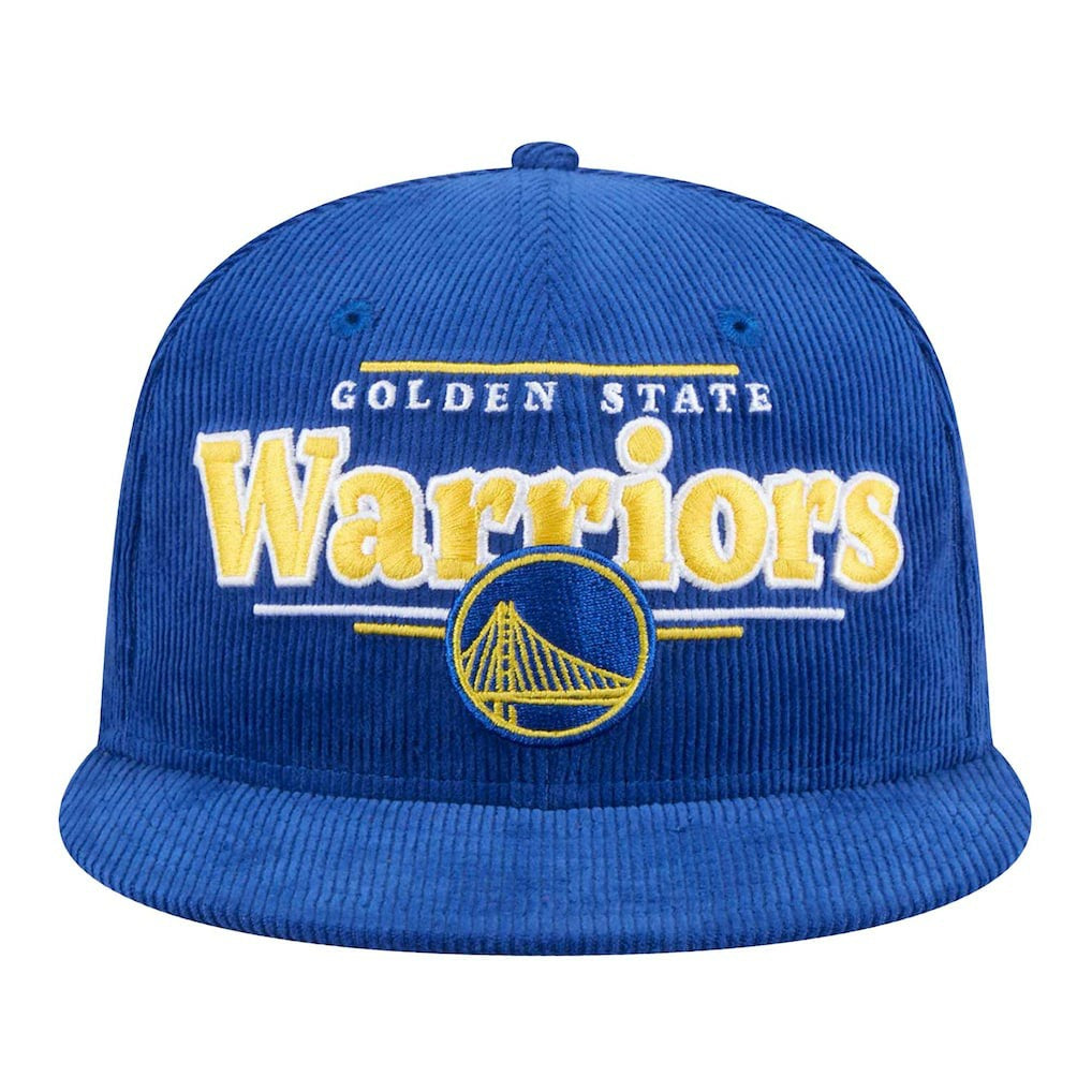 Golden State Warriors Throwback Display Corduroy 9FIFTY Snapback Hat Royal - New Era