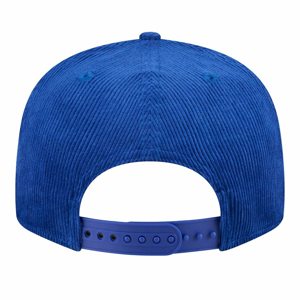 Golden State Warriors Throwback Display Corduroy 9FIFTY Snapback Hat Royal - New Era