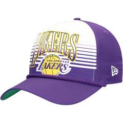 Los Angeles Lakers Purple Throwback Gradient A-Frame 9FORTY Adjustable Hat - New Era