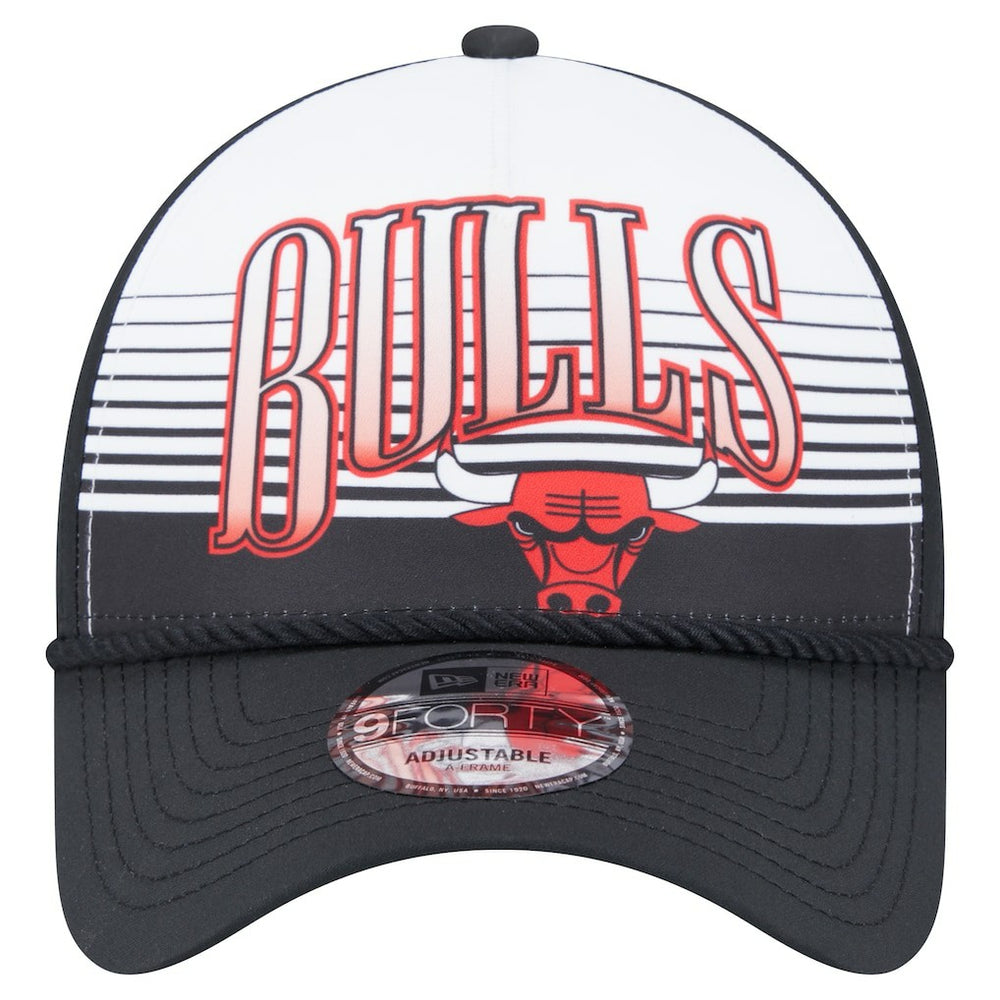 Chicago Bulls Black Throwback Gradient A-Frame 9FORTY Adjustable Hat - New Era