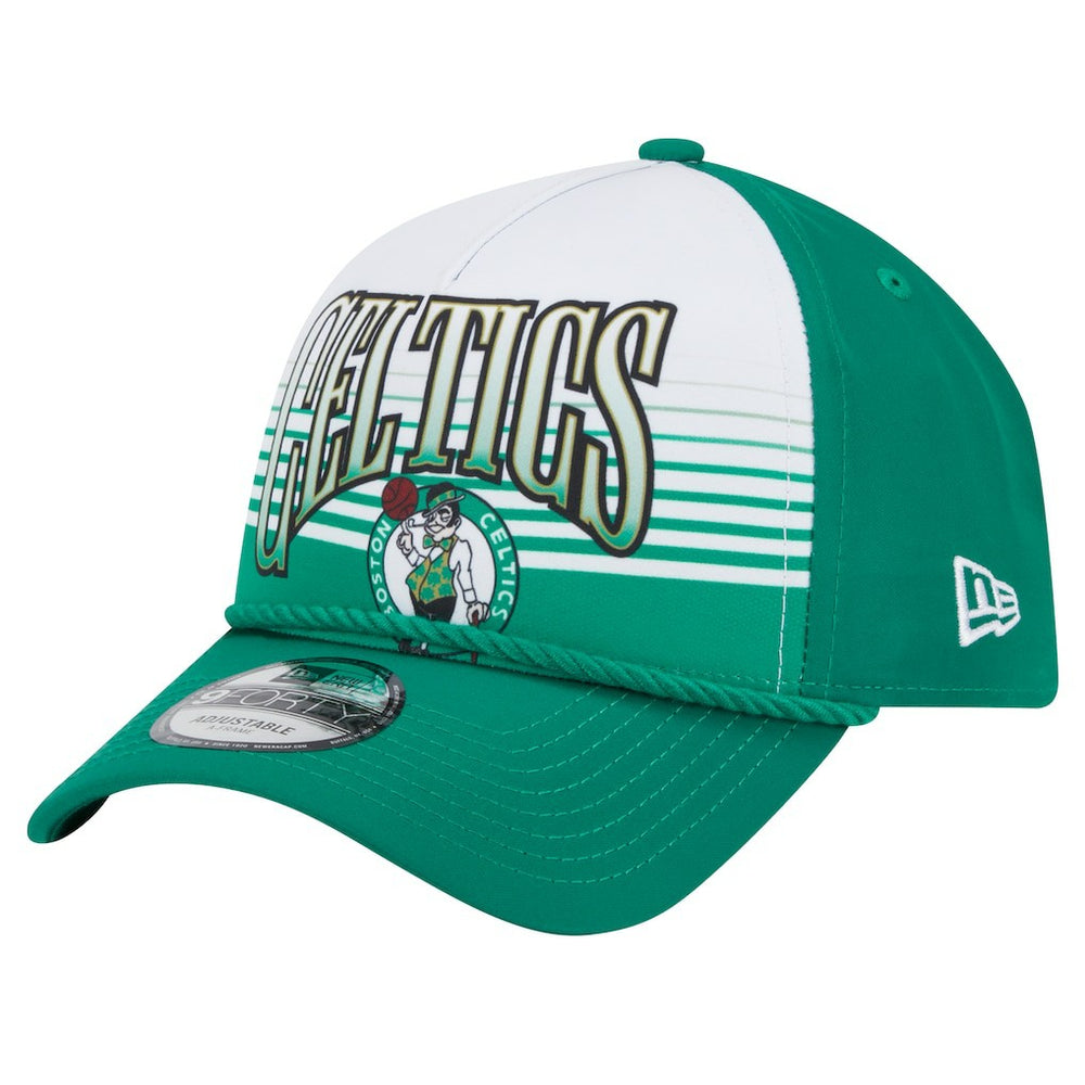 Boston Celtics Kelly Green Throwback Gradient A-Frame 9FORTY Adjustable Hat - New Era