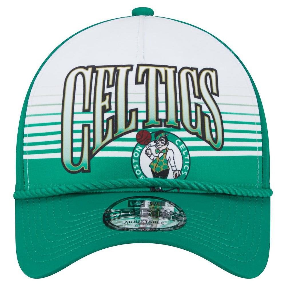 Boston Celtics Kelly Green Throwback Gradient A-Frame 9FORTY Adjustable Hat - New Era