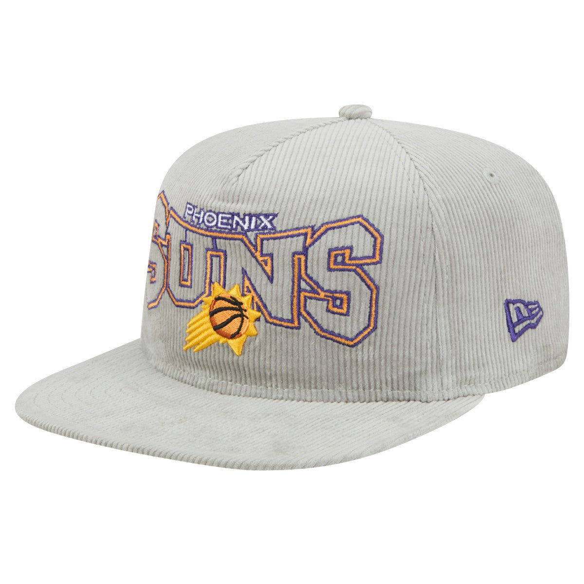 Phoenix Suns Throwback Corduroy Golfer Snapback Hat Gray - New Era