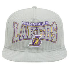 Los Angeles Lakers Throwback Corduroy Golfer Snapback Hat Gray - New Era