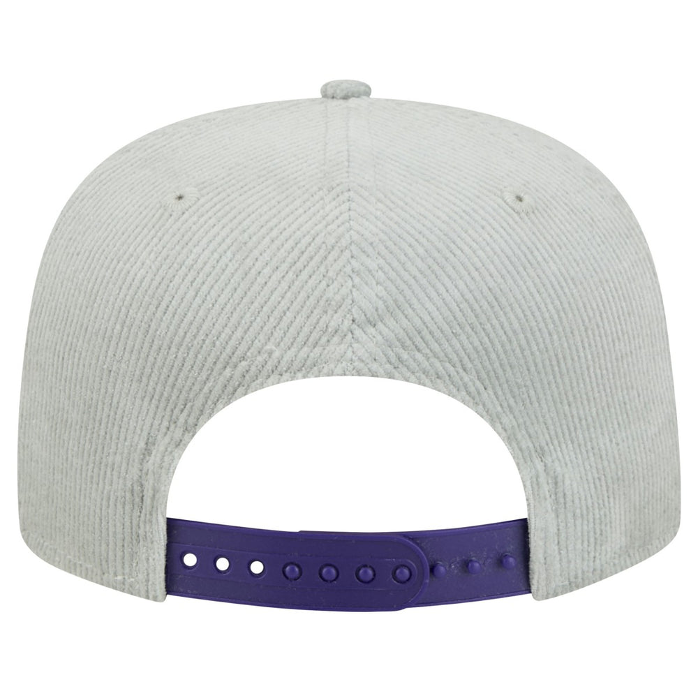Los Angeles Lakers Throwback Corduroy Golfer Snapback Hat Gray - New Era