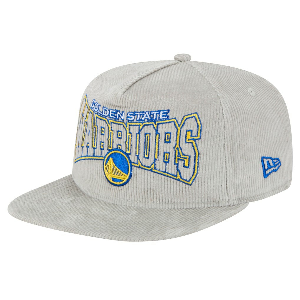 Golden State Warriors Throwback Corduroy Golfer Snapback Hat Gray - New Era