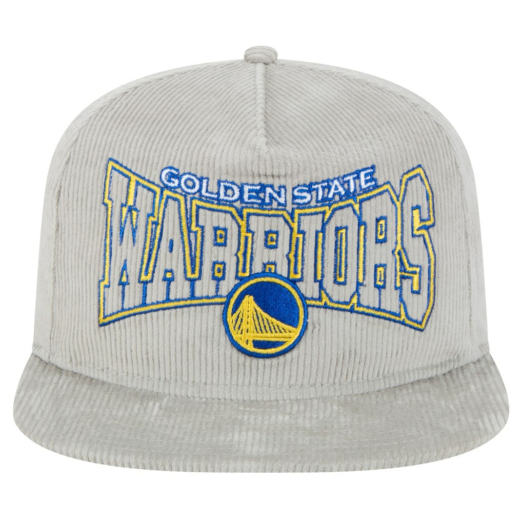 Golden State Warriors Throwback Corduroy Golfer Snapback Hat Gray - New Era