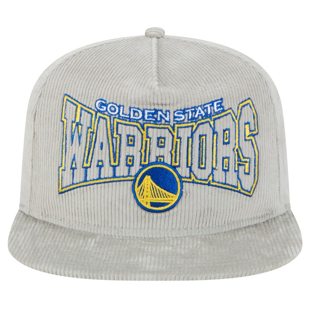 Golden State Warriors Throwback Corduroy Golfer Snapback Hat Gray - New Era