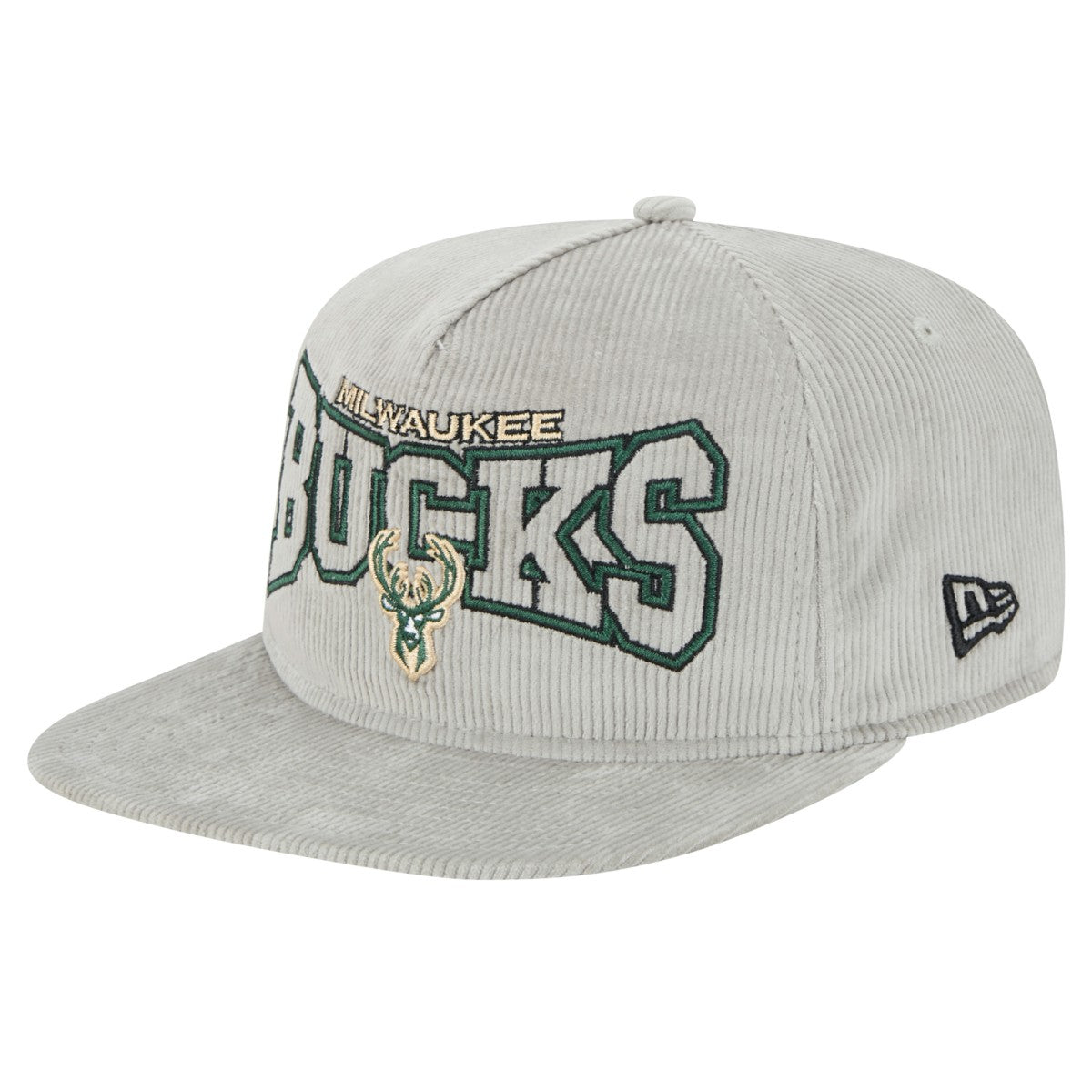 Milwaukee Bucks Throwback Corduroy Golfer Snapback Hat Gray - New Era outlet