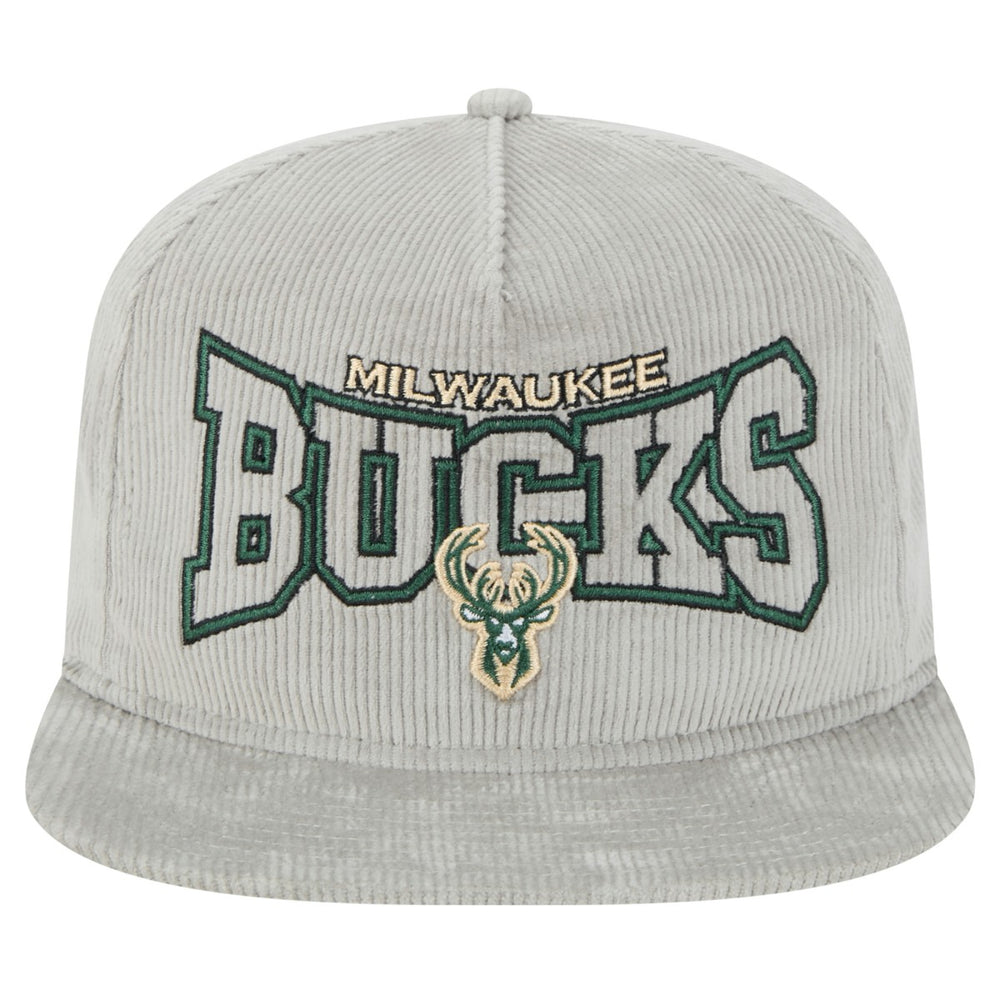 Milwaukee Bucks Throwback Corduroy Golfer Snapback Hat Gray - New Era outlet