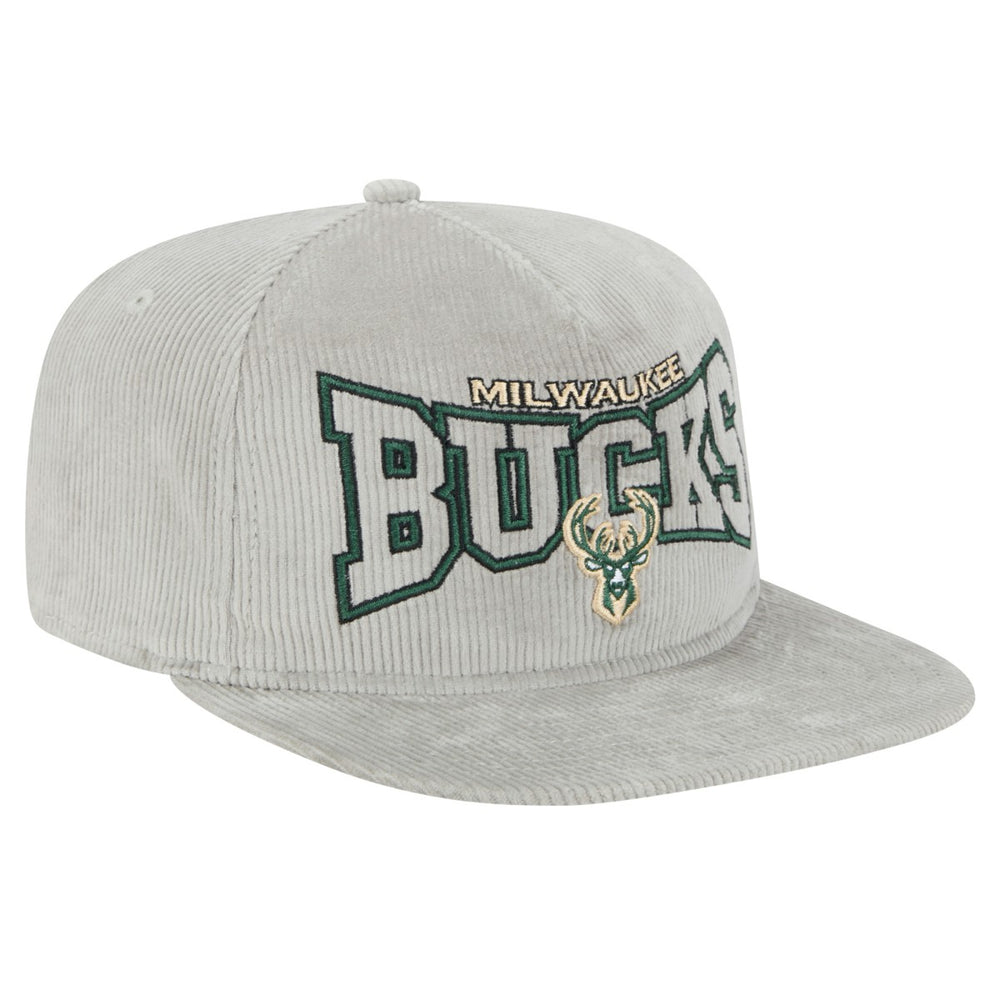 Milwaukee Bucks Throwback Corduroy Golfer Snapback Hat Gray - New Era outlet