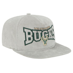 Milwaukee Bucks Throwback Corduroy Golfer Snapback Hat Gray - New Era outlet