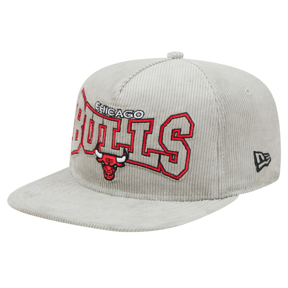 Chicago Bulls Throwback Corduroy Golfer Snapback Hat Gray - New Era