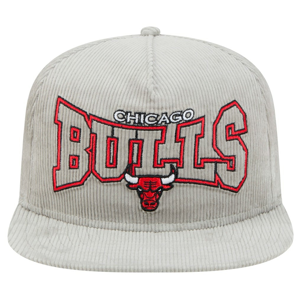 Chicago Bulls Throwback Corduroy Golfer Snapback Hat Gray - New Era