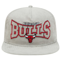 Chicago Bulls Throwback Corduroy Golfer Snapback Hat Gray - New Era
