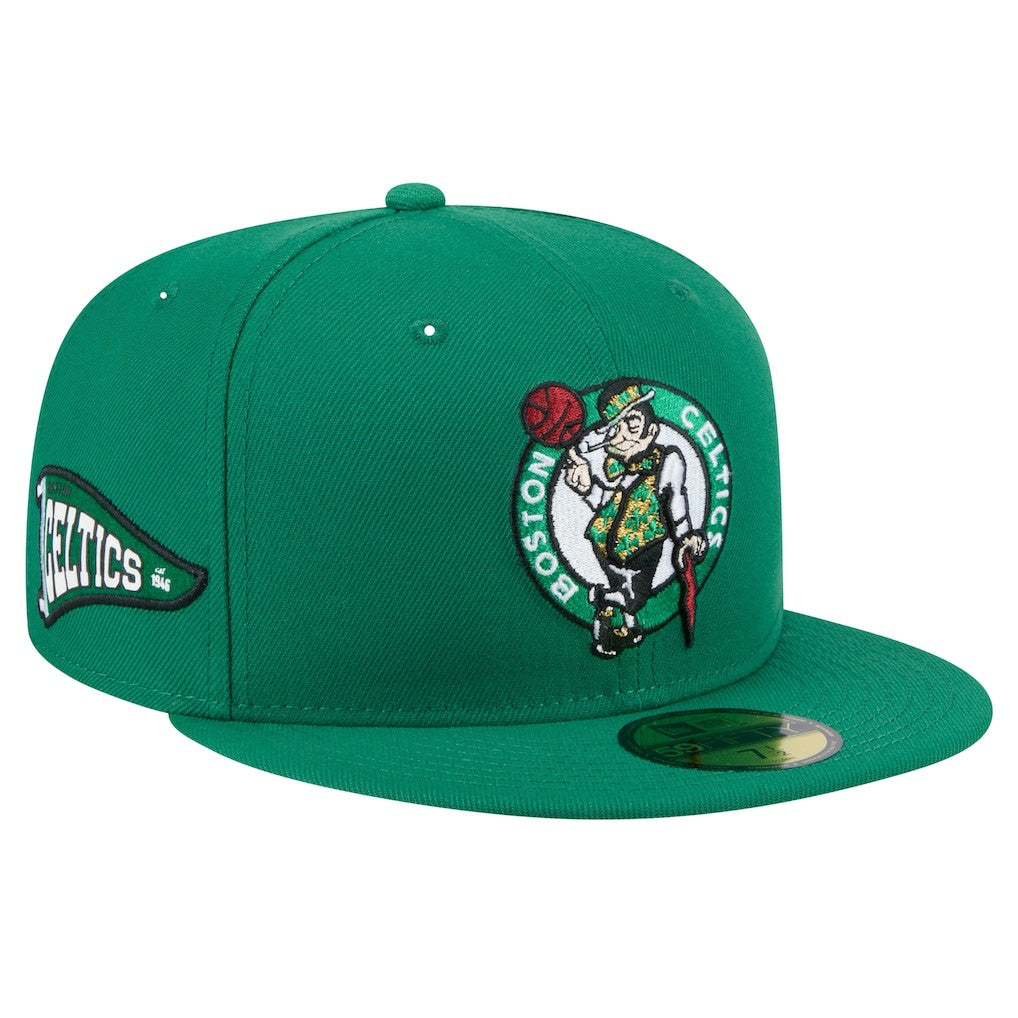 Boston Celtics Throwback Pennant 59FIFTY Fitted Hat Kelly Green - New Era