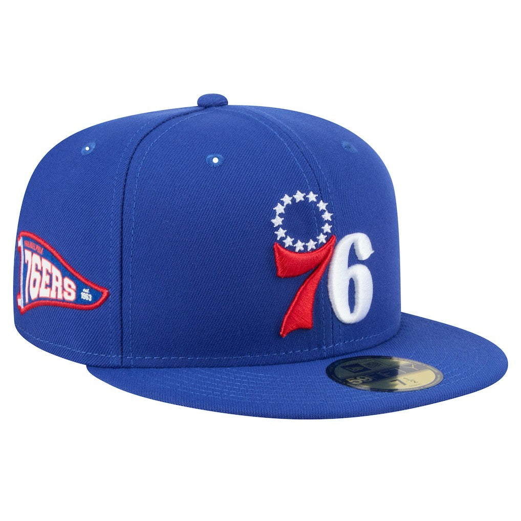 Philadelphia 76ers Throwback Pennant 59FIFTY Fitted Hat Royal - New Era
