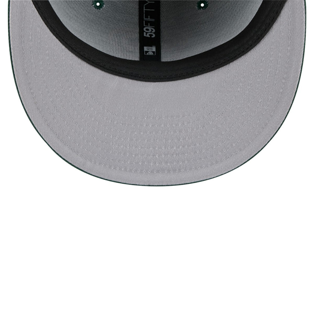 Milwaukee Bucks Throwback Pennant 59FIFTY Fitted Hat Hunter Green - New Era