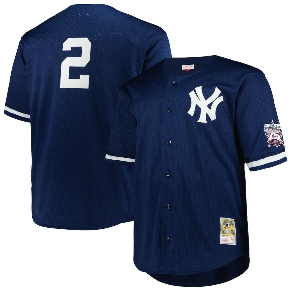 Derek Jeter New York Yankees Mitchell & Ness Big & Tall Cooperstown Mesh Batting Practice Jersey - Navy Jerseys