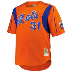 Mike Piazza New York Mets Mitchell & Ness Big & Tall Cooperstown Mesh Batting Practice Jersey - Orange Jerseys