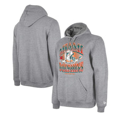 Miami Dolphins New Era Retro Pullover Hoodie - Heather Gray Hoodies
